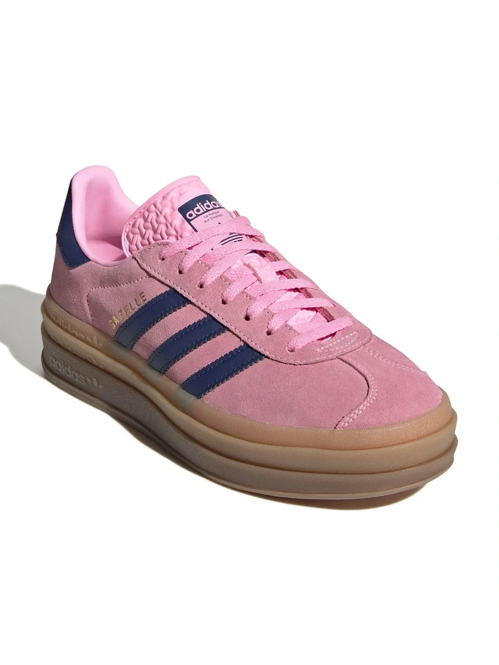Adidas Gazelle pink glow platform sneakers